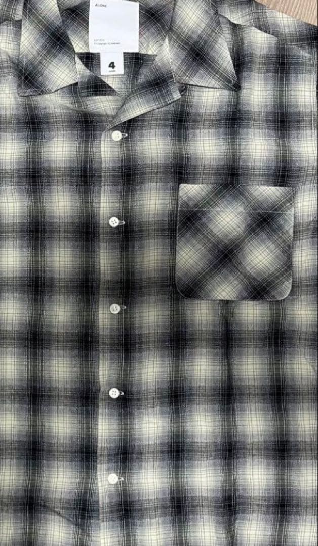 SALE未使用ALONE 半袖レーヨンチェックシャツ — image 2