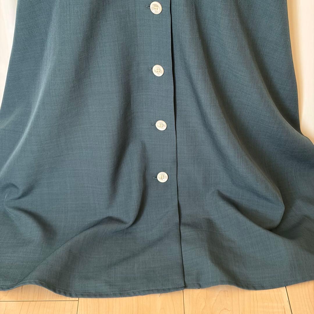Fint スカラップ襟 半袖ワンピース グリーン — image 5