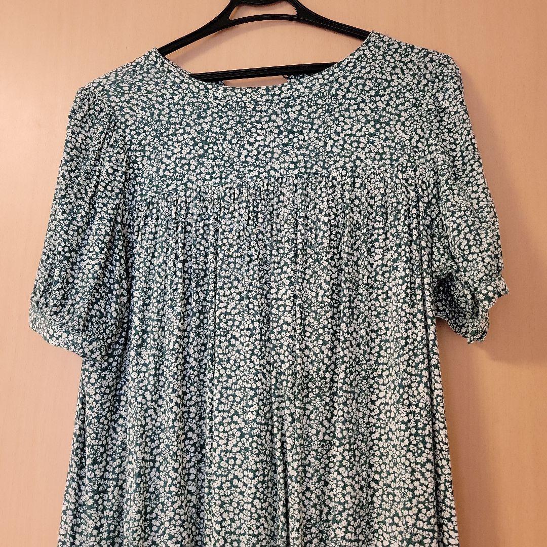 FREAK'S STORE 花柄 半袖 ロングワンピース グリーン M — image 2