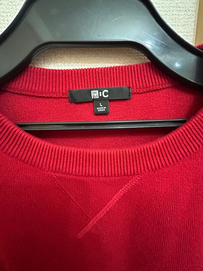 UNIQLO :C クルーネックセーター レッド Lサイズ — image 2