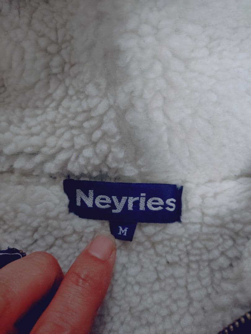 Neyries ノルディック柄 裏ボア ジップアップパーカー M — image 3