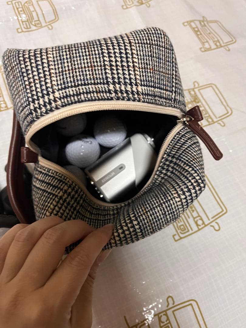 Callaway チェック柄 ハンドバッグ ベアチャーム付き　カートバッグ — image 4