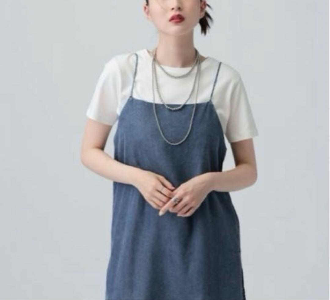 新品、未使用　レプシィムテンセルデニムスクエアキャミ ブルー FREE — image 2