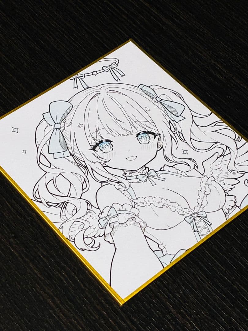オリジナル手描きイラスト　アナログ　色紙　原画 — image 2