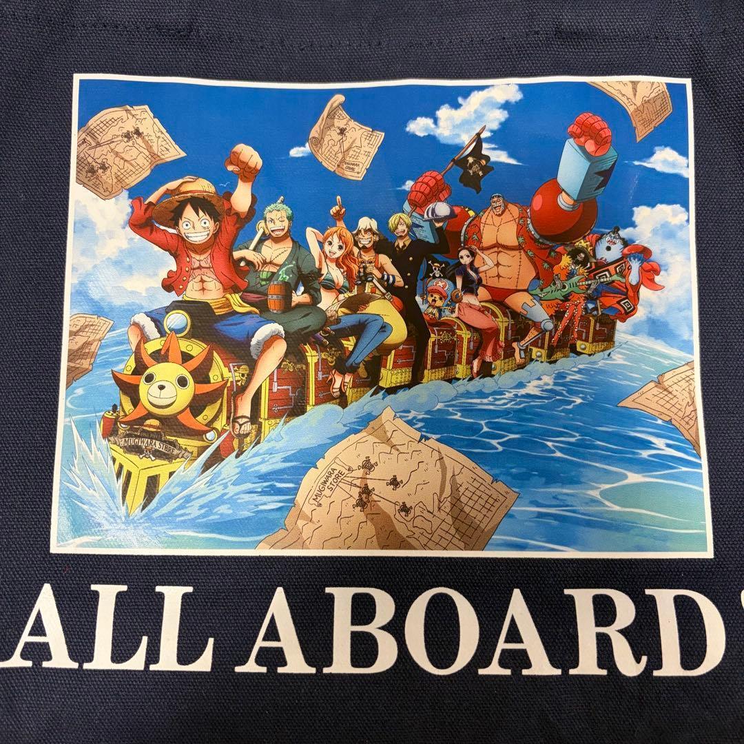アニメ ONE PIECE トートバッグ 手提げ ALL ABOARD ネイビー — image 2