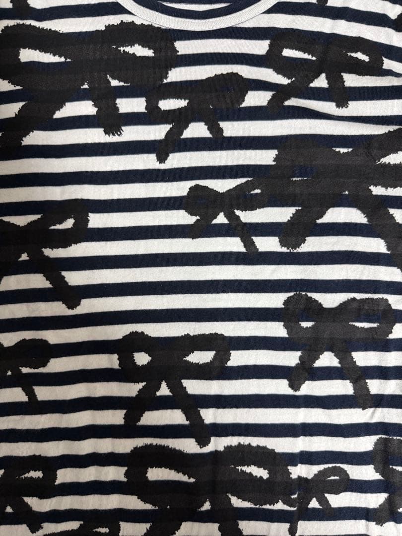 tricot COMME des GARCONS リボンボーダーTシャツ　S — image 2