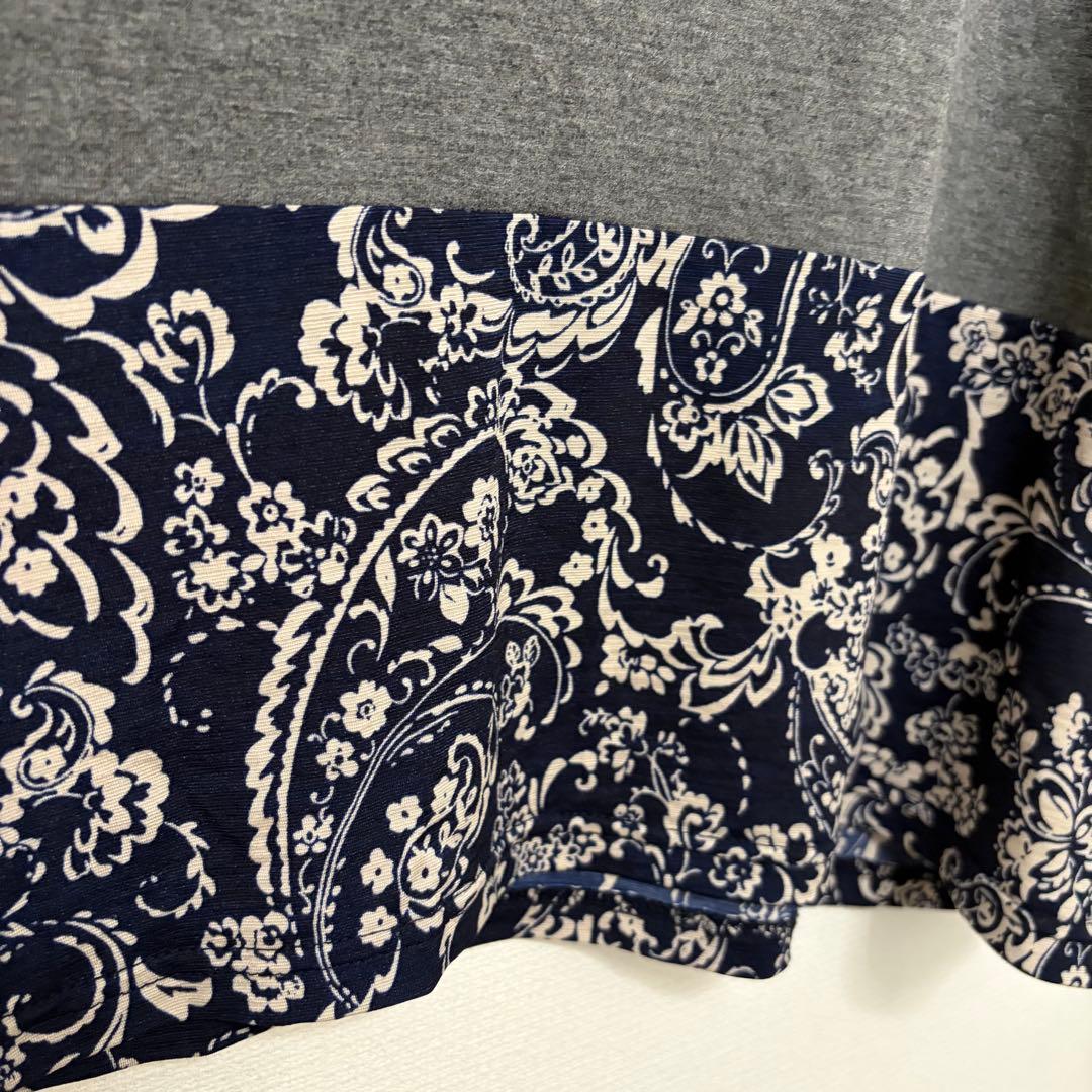 美品✨BOYS ROOM 長袖 カットソー グレー ペイズリー柄　フリーサイズ — image 4