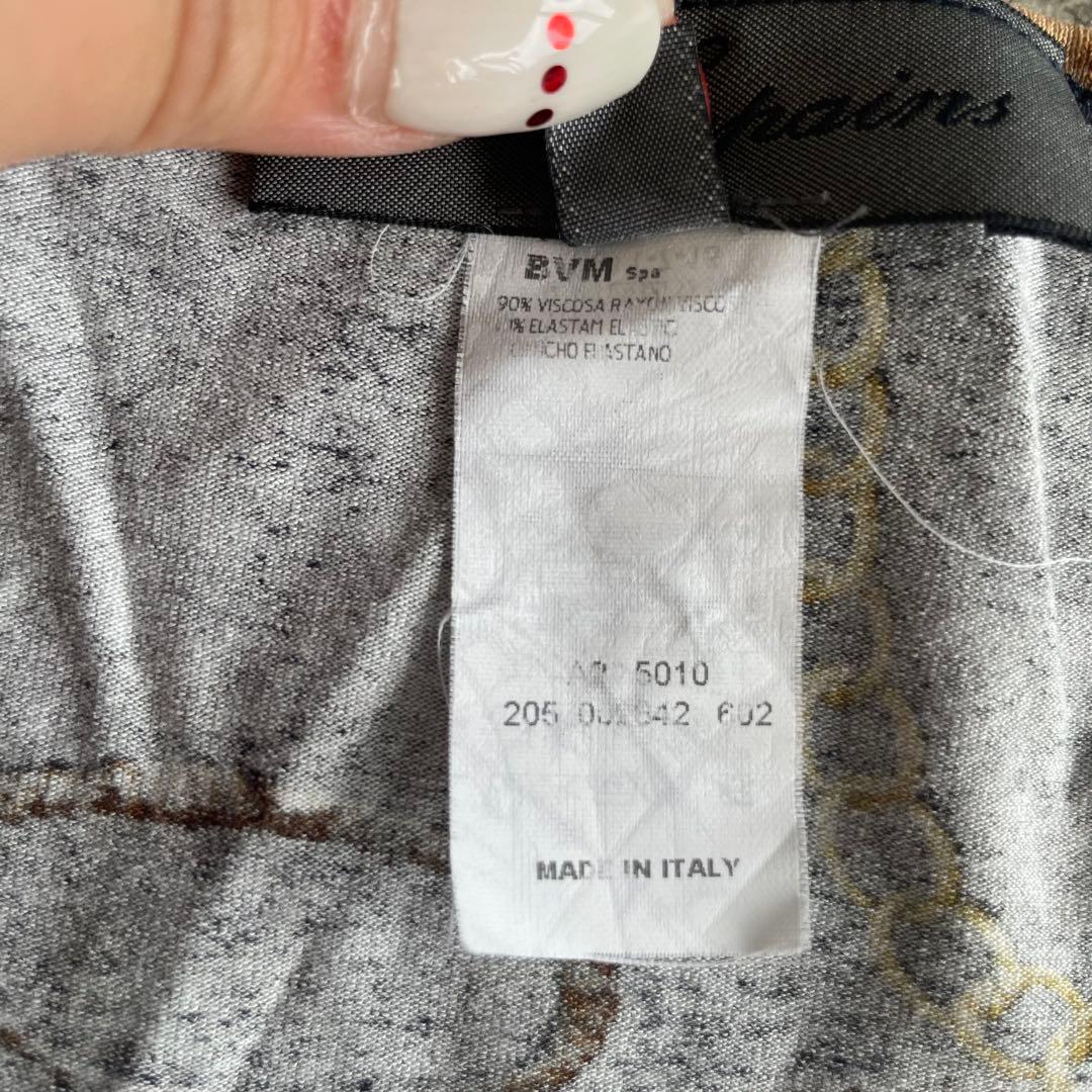 【E3】 Les Copains 長袖 カットソー チェーン柄 イタリア製 — image 4