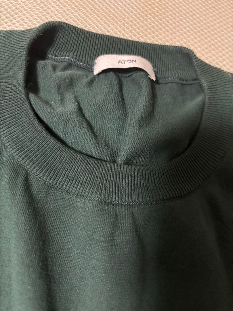 ATON クルーネックニット ダークグリーン サイズ06 — image 2