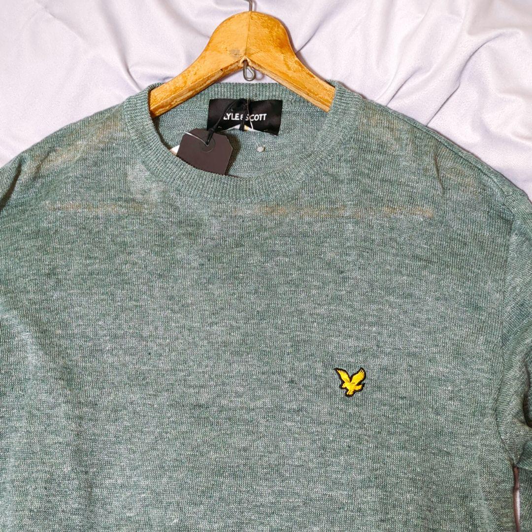 【タグ付き 現行 リネン100% L】LYLE&SCOTT サマーニット 緑 — image 3