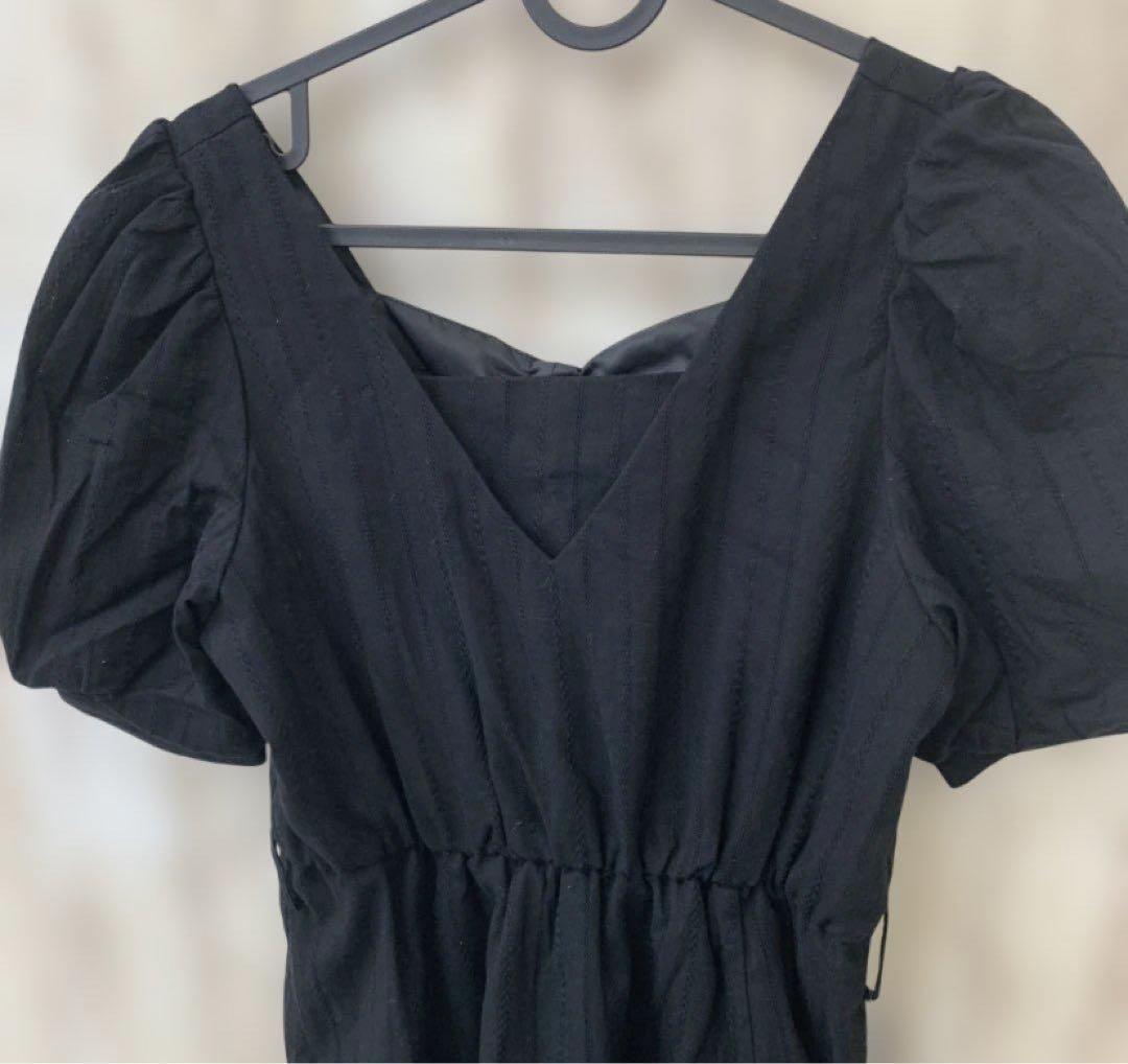 【T】新品ATTENTIONパフスリーブ ロングワンピース ブラック 256 — image 2