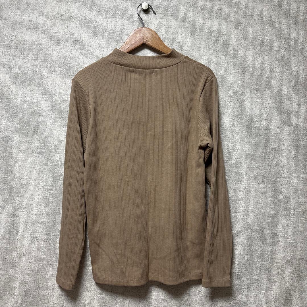 chocol raffine robe リブハイネック長袖カットソー ベージュ — image 2
