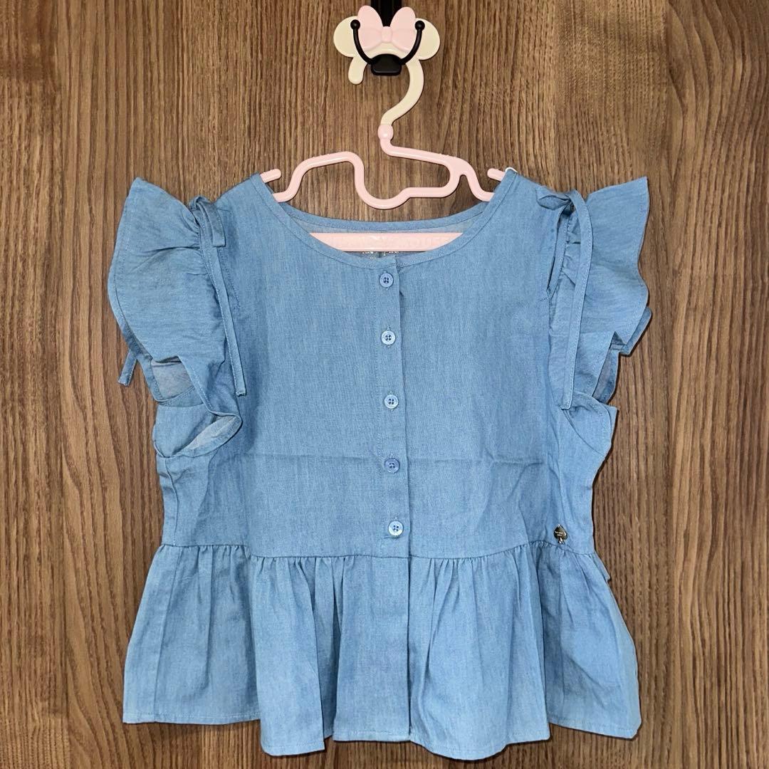 新品タグ付き　ケイト スペード　ペプラムトップス＆パンツ　サックス　150cm — image 2