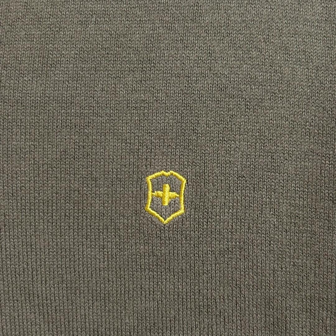 VICTORINOX Vネックニット カーキ シンプル ワンポイント 長袖 — image 5