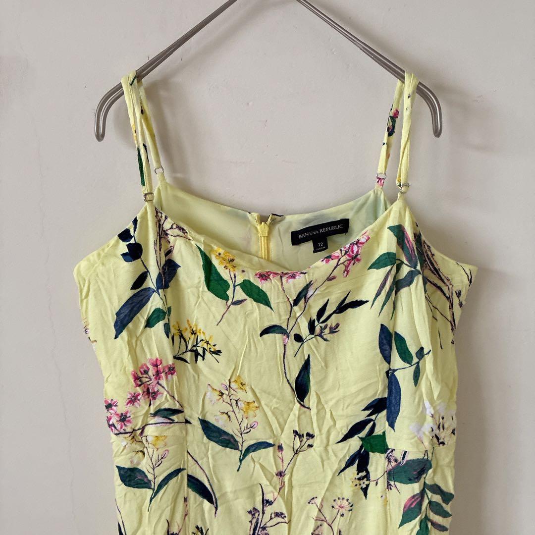 Banana Republic【3L】花柄 キャミワンピース イエロー 古着 — image 4