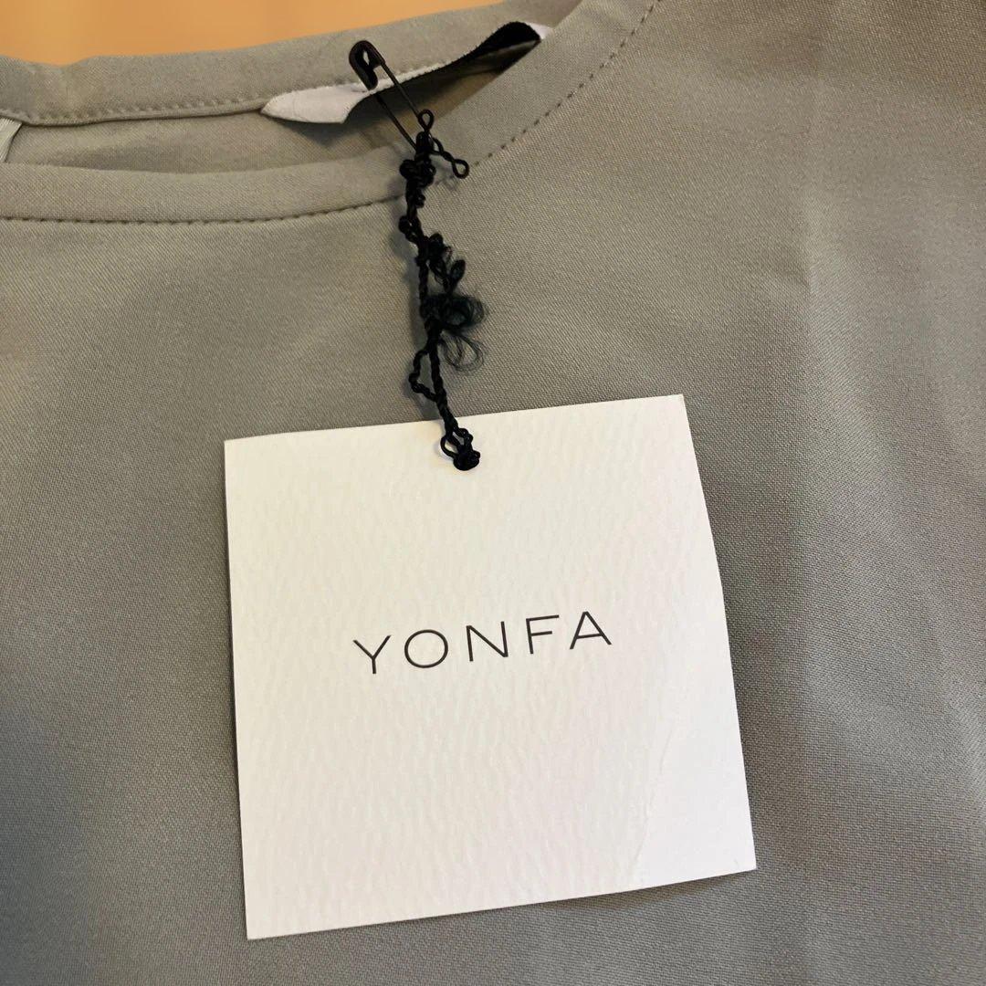 YONFA パフスリーブ 半袖 ブラウス カーキ XS — image 2