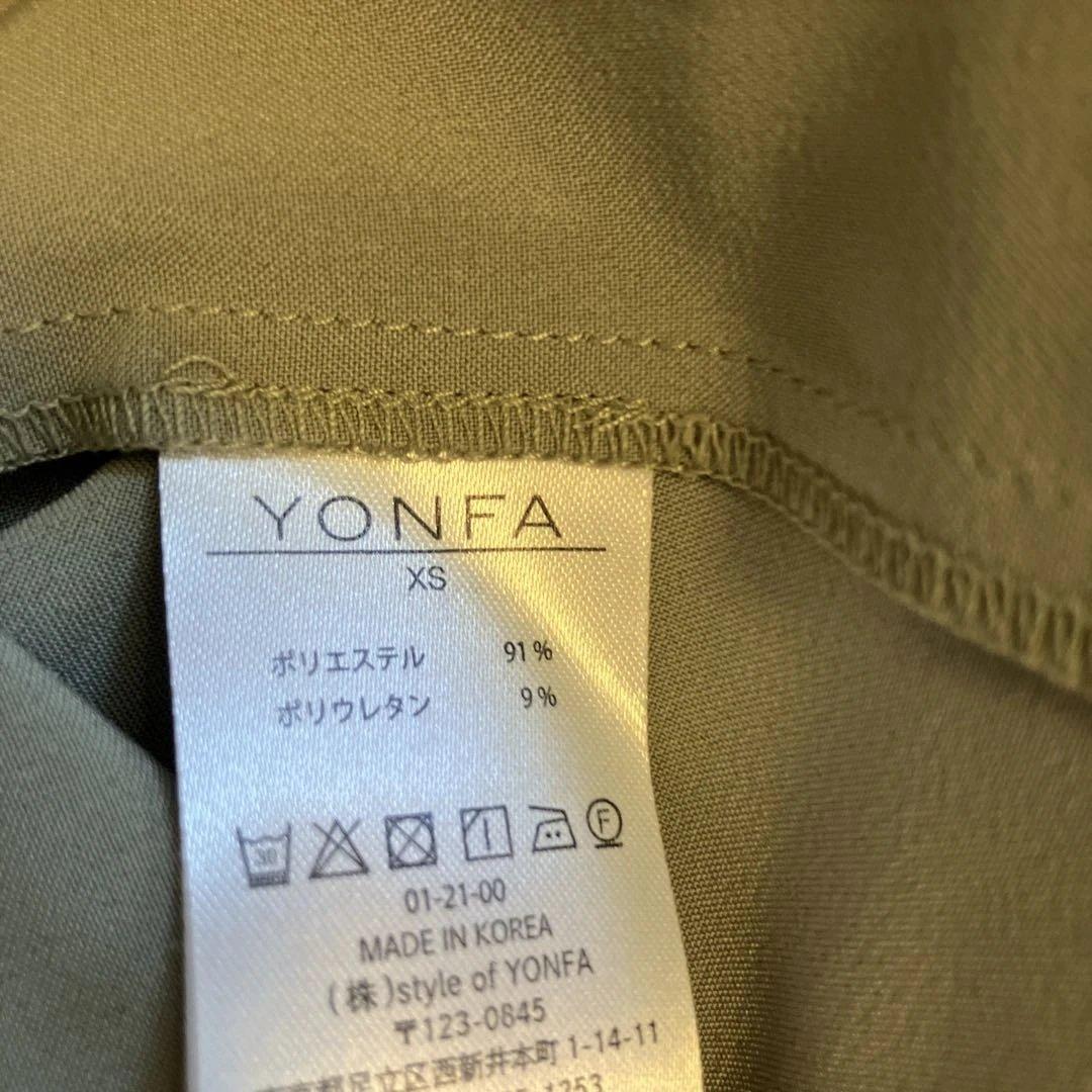 YONFA パフスリーブ 半袖 ブラウス カーキ XS — image 4