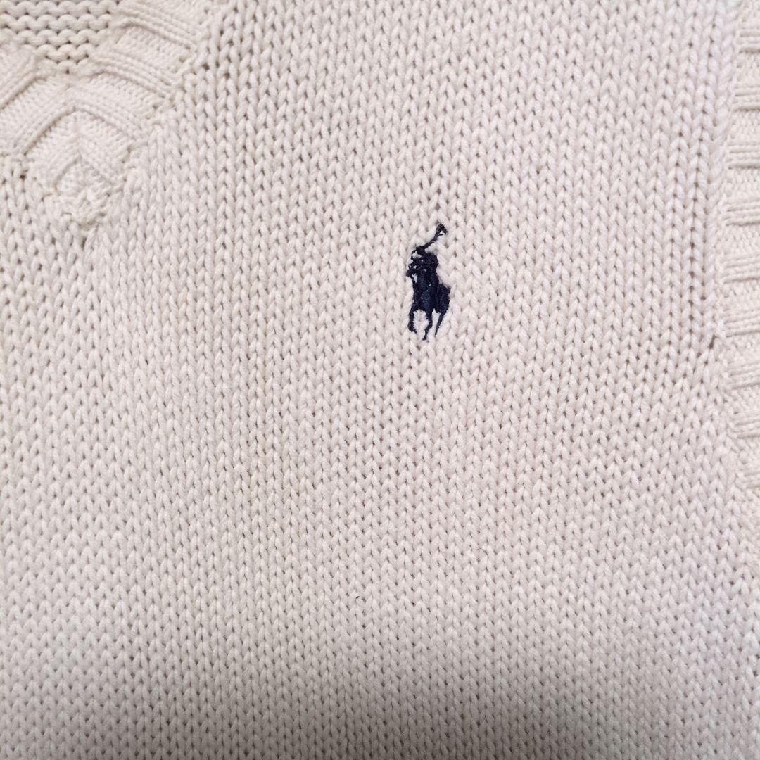 POLO GROUND Vネック ニットベスト アイボリー L — image 3