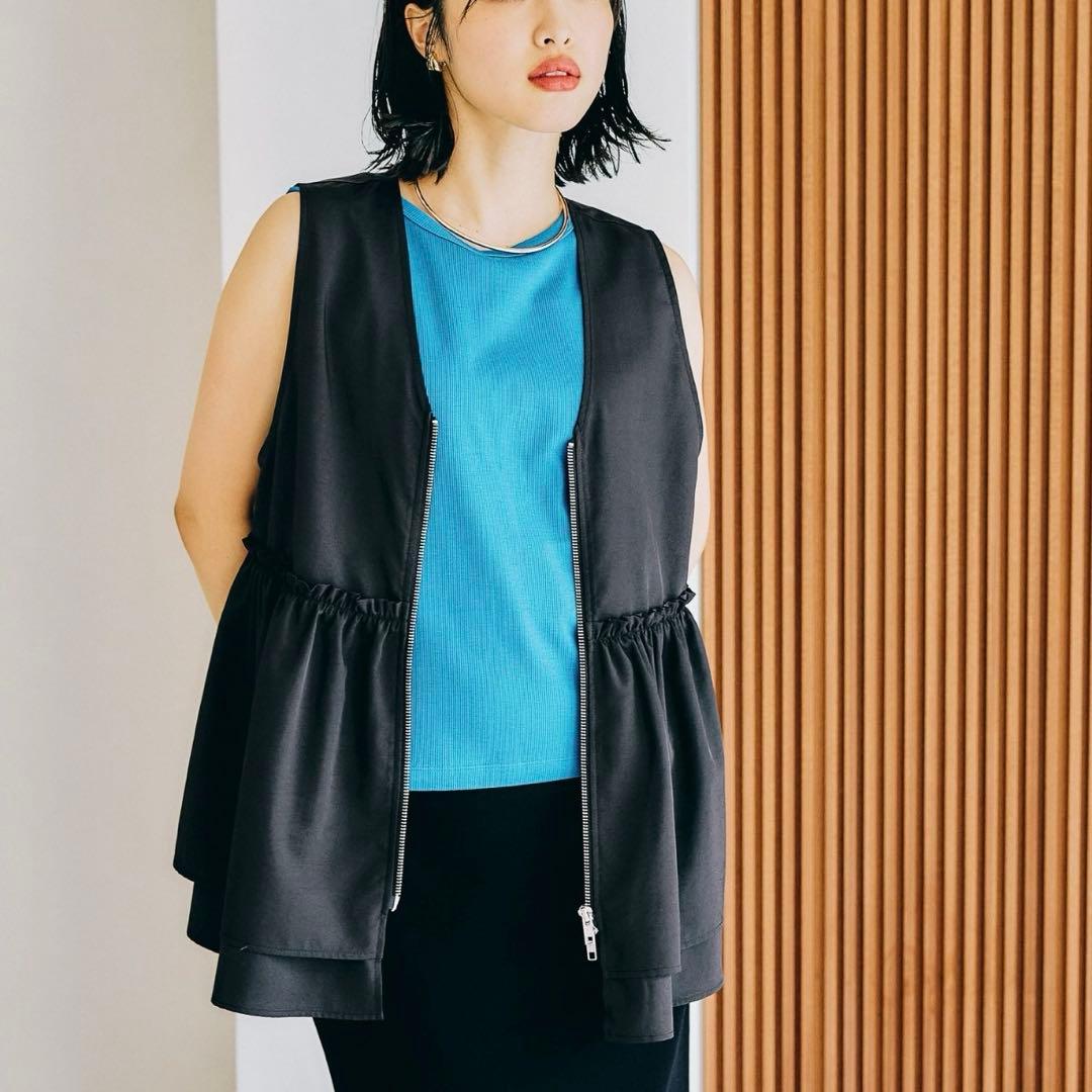 LEPSIM♡レプシィム♡ギャザーWジップベスト♡新品♡ブラック♡ — image 2