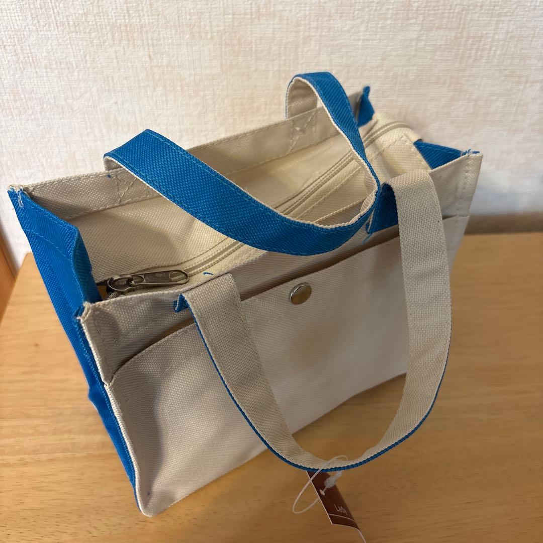 ミニトートバッグ キャンバス地 ブルー — image 2