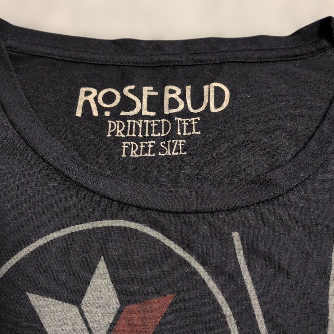 ROSE BUD プリントTシャツ ドルマンスリーブ ブラック F SIZE — image 3