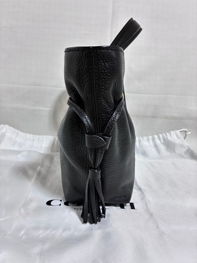 極美品　コーチ　ホース　レザーバッグ　ブラック　ゴールドプレートタグ付き — image 4