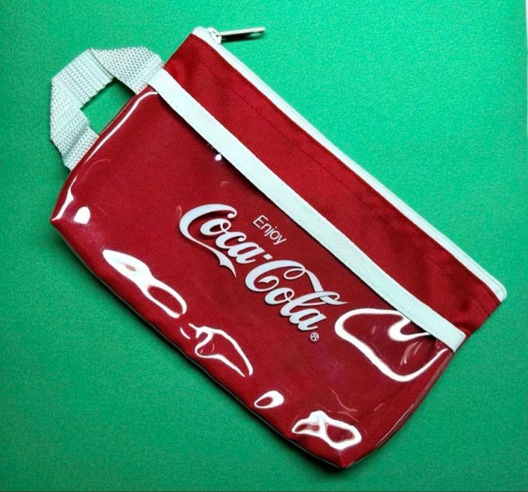 コカコーラ　Coca-Cola マルチポーチ　四角型　ペンケース　持ち手付　レア — image 3