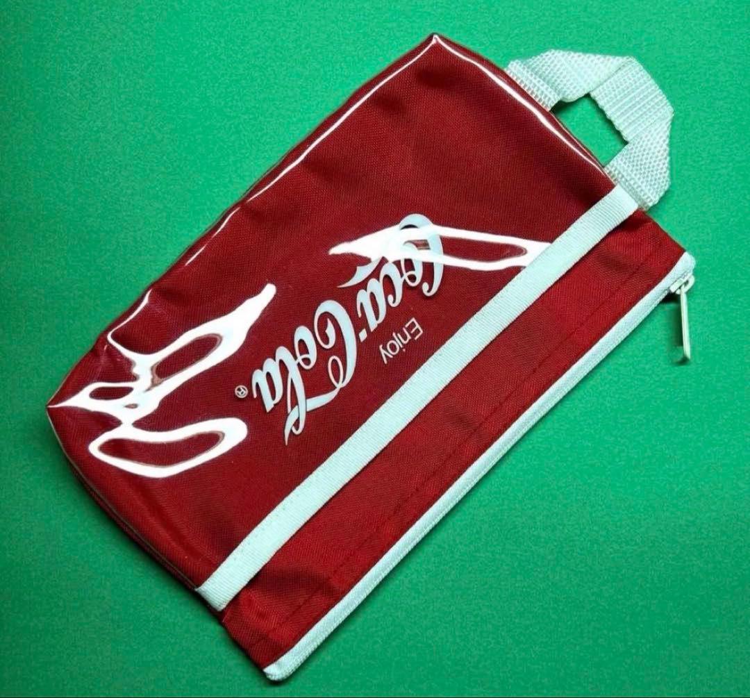 コカコーラ　Coca-Cola マルチポーチ　四角型　ペンケース　持ち手付　レア — image 4