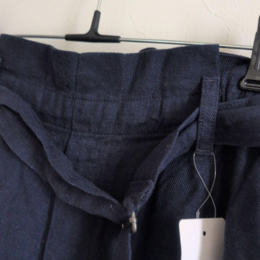 ユニクロ　ネイビー ベルテッド　リネンレーヨン　ワイドパンツ　XL — image 3