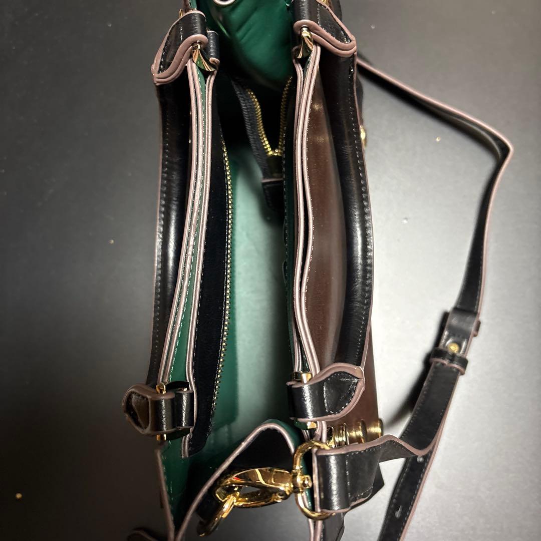 JEANASIS 2way ハンドバッグ スタッズ装飾 ブラック ブラウン — image 4