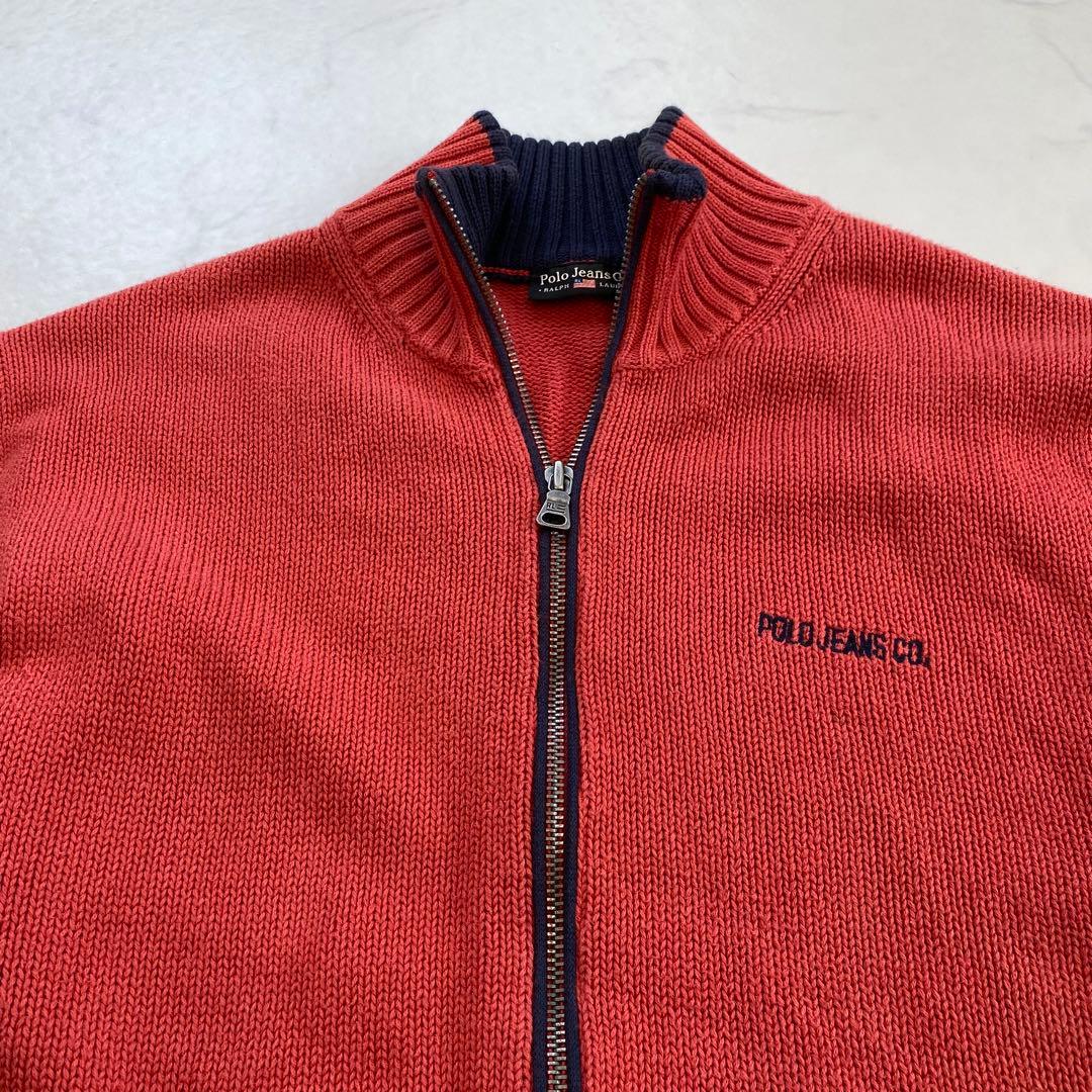 ラルフローレン Polo Jeans ジップアップニット ブルゾン オレンジ L — image 4