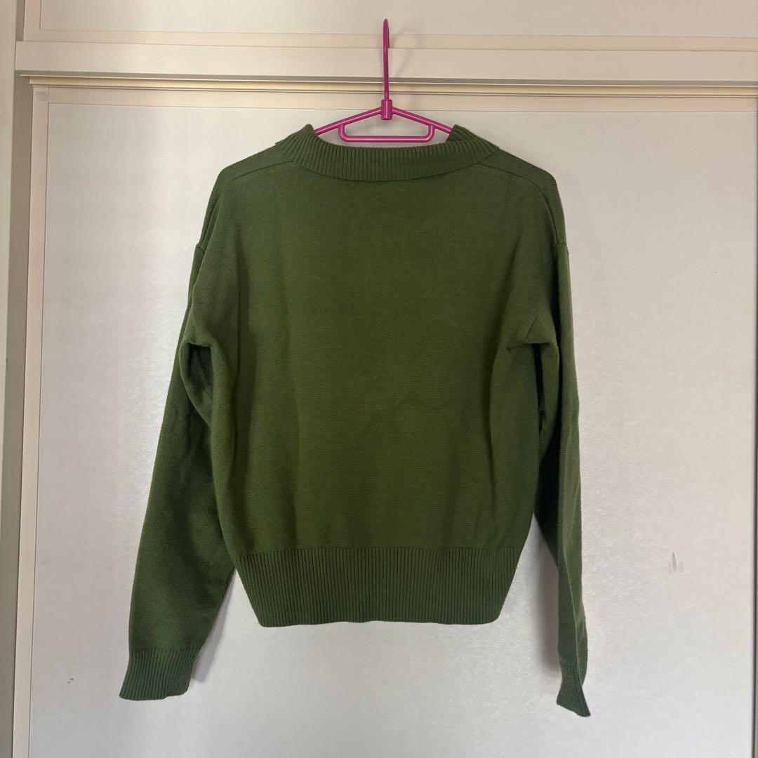 TINA:JOJUN 長袖 ポロニット グリーン — image 3