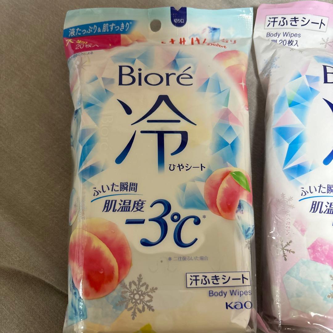 Biore 冷ひやシート ももせっけんの香り フローラルの香り 2点セット — image 2