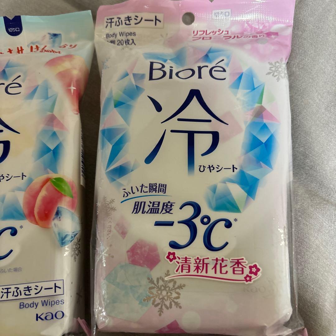 Biore 冷ひやシート ももせっけんの香り フローラルの香り 2点セット — image 3