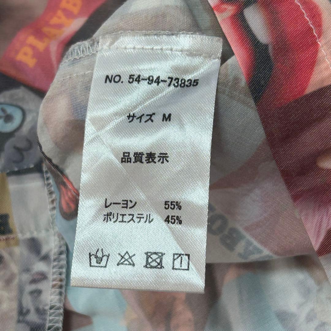 希少 PLAYBOY×one way コラボ 総柄 半袖シャツ M プレイボーイ — image 5