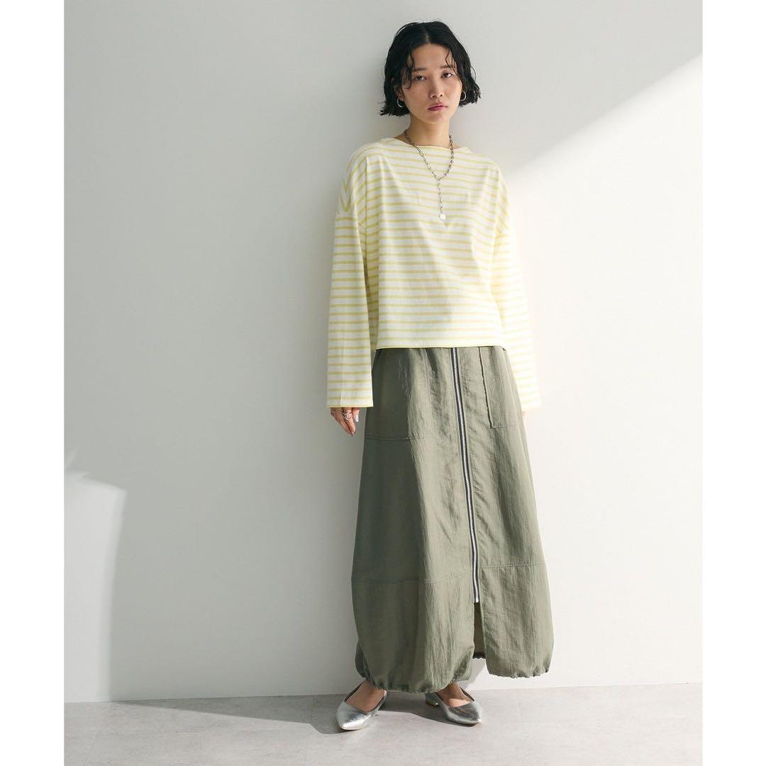 グリーンパークス ボックスシルエットボーダー 長袖Tシャツ イエロー F — image 2