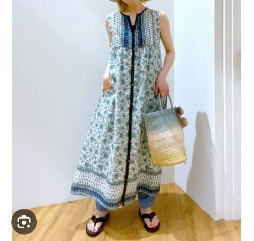 ベイフロー　パネルプリント♡ノースリーブ　コットンロングワンピース　ボヘミアン — image 3