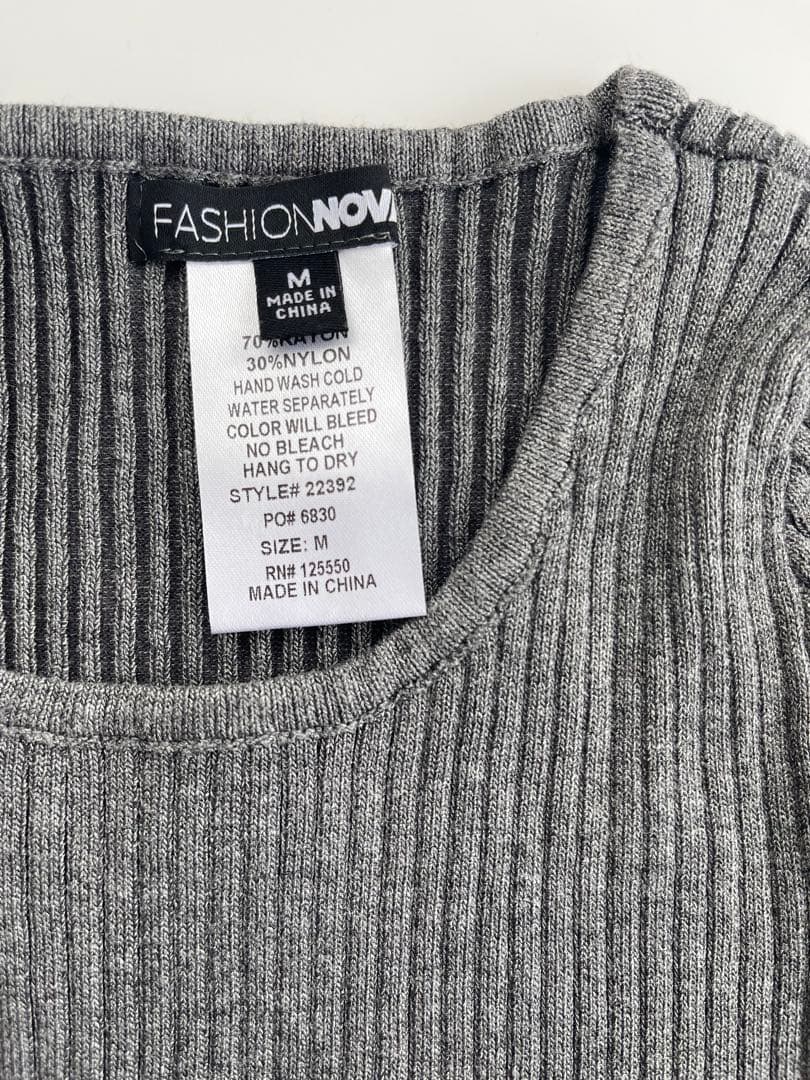 アメリカで購入　新品FASHION NOVA リブニット&長袖トップスセット — image 2