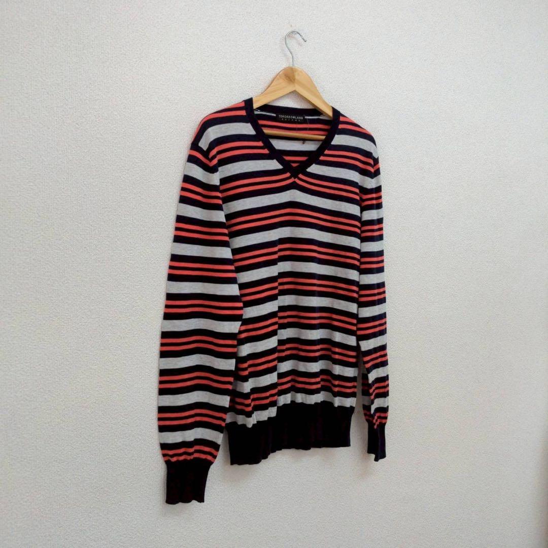 TOMORROWLAND tricot ボーダー柄 コットン サマーニット L — image 3