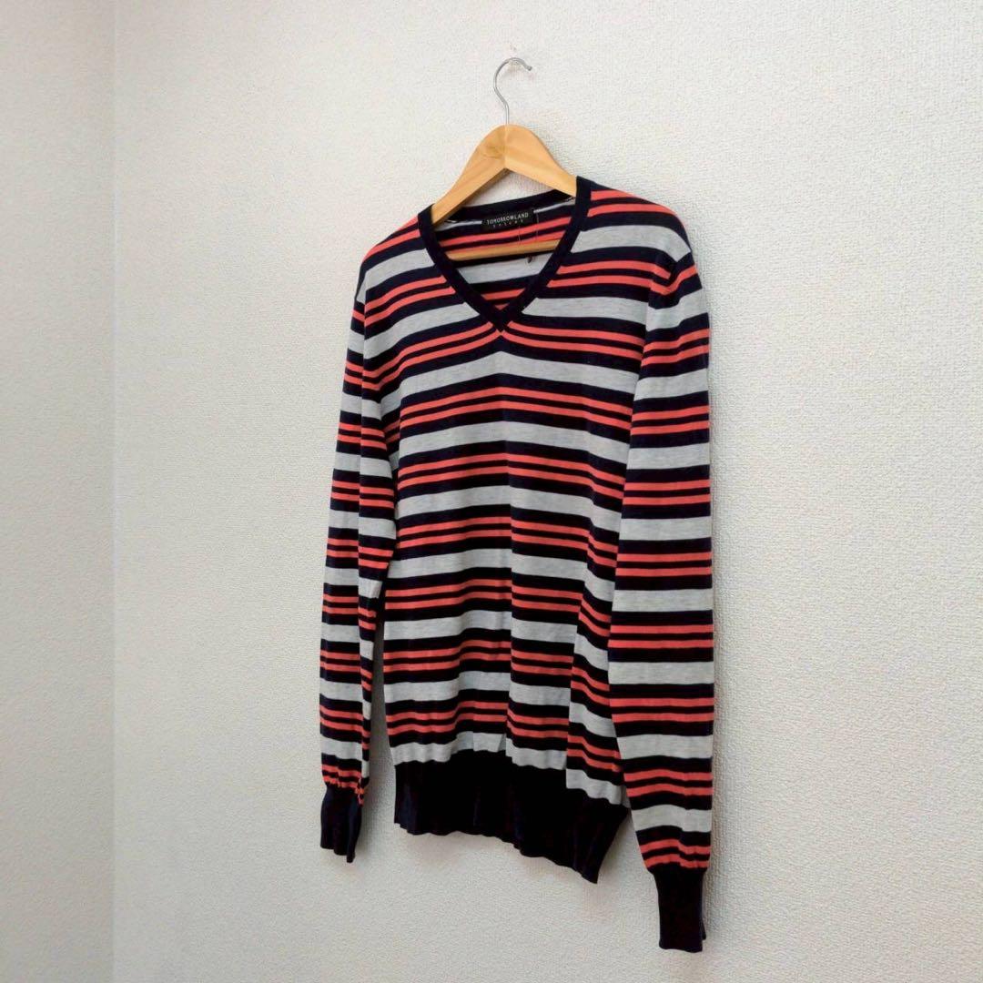 TOMORROWLAND tricot ボーダー柄 コットン サマーニット L — image 4