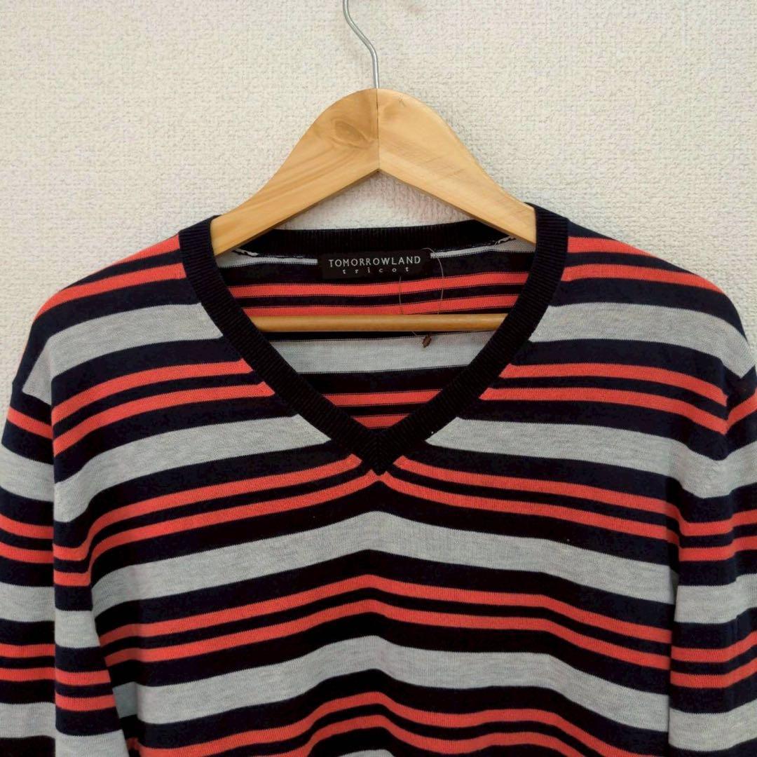 TOMORROWLAND tricot ボーダー柄 コットン サマーニット L — image 5