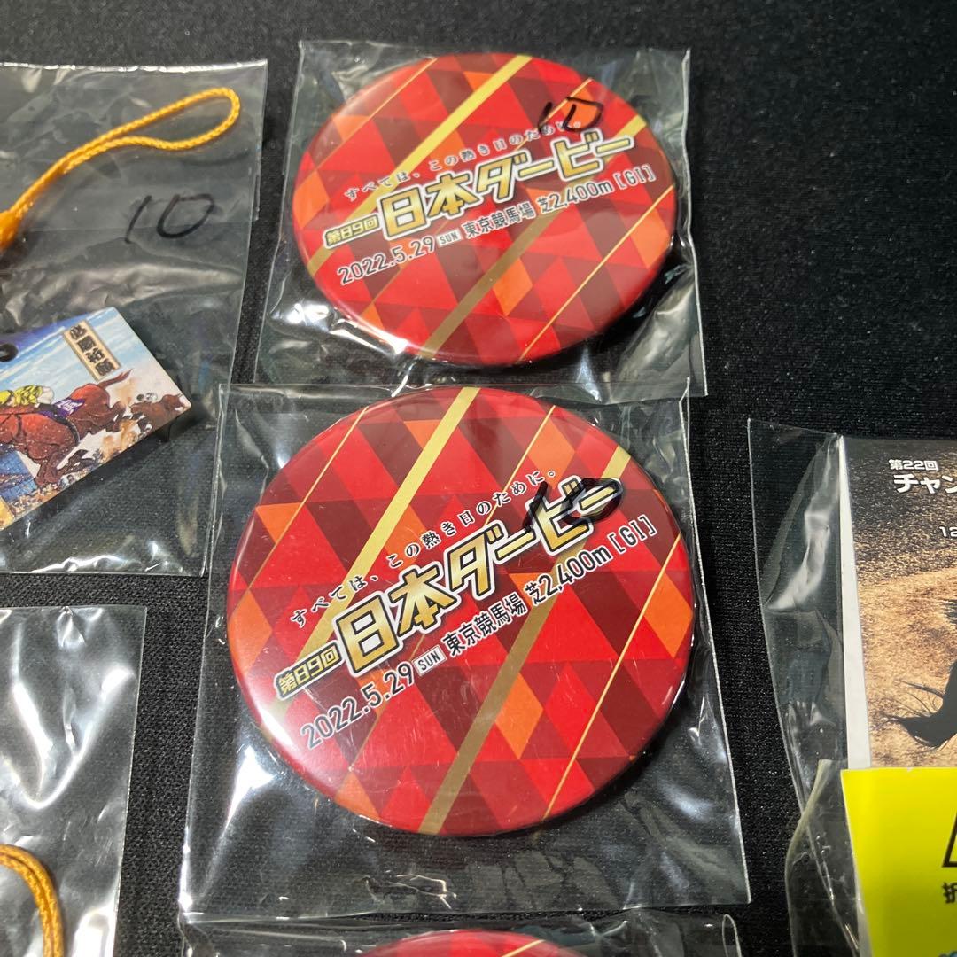 中京競馬場　東京競馬場　懸賞品　缶バッジ3点　絵馬型キーホルダー　2点　等セット — image 5
