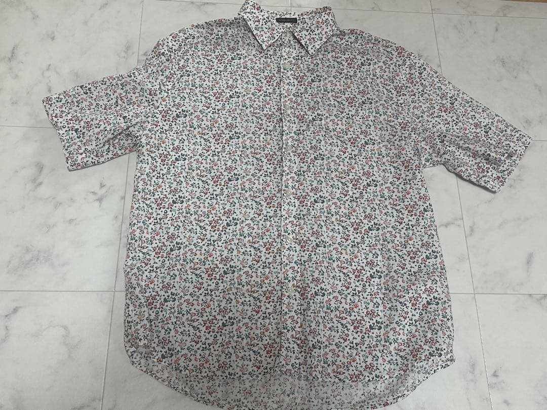 BANANA REPUBLIC 花柄 半袖シャツ コットン Mサイズ — image 2