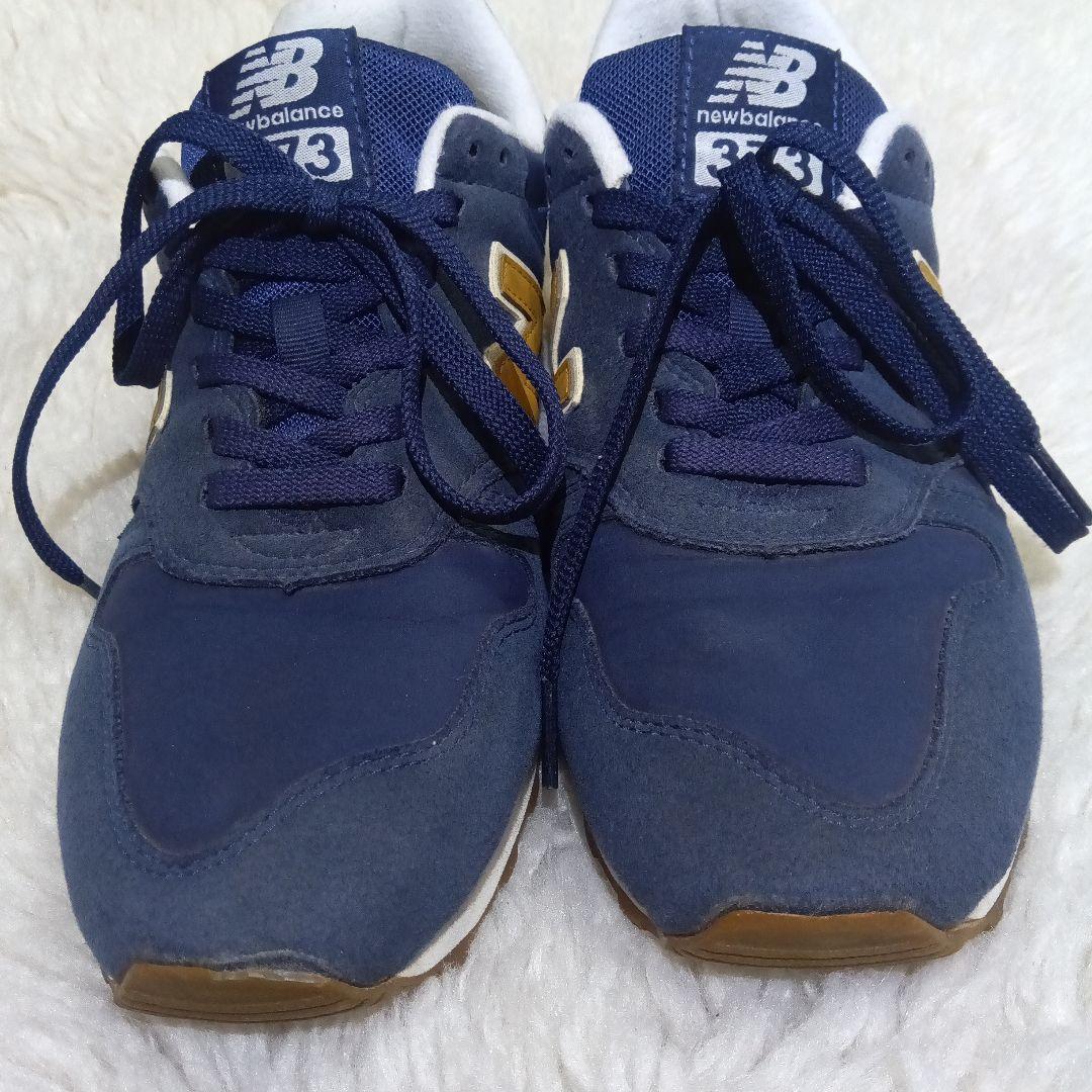 極美品　New Balance ニューバランス 373 ネイビー スニーカー — image 3