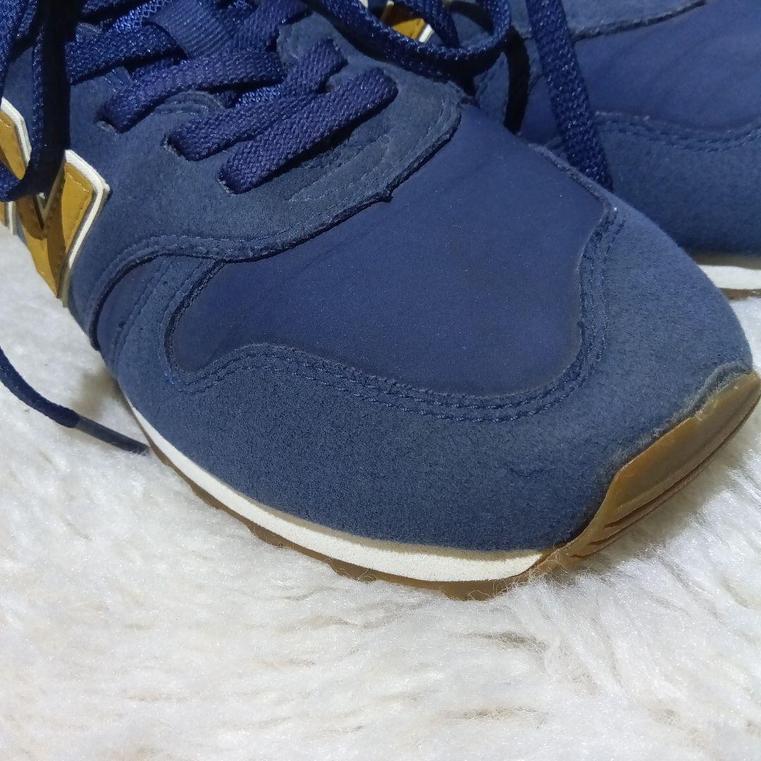 極美品　New Balance ニューバランス 373 ネイビー スニーカー — image 4