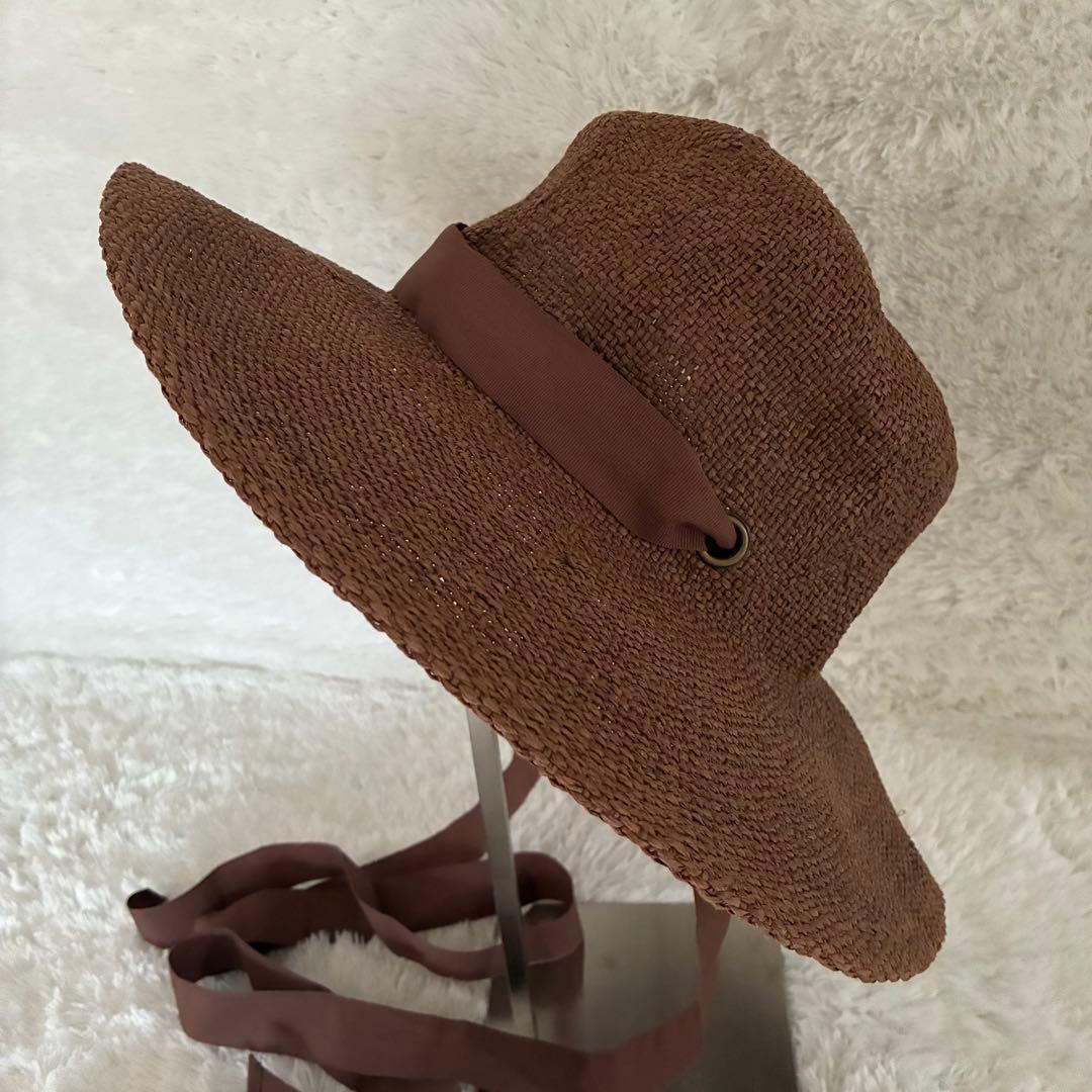★新品★niko and… リボン付きペーパーハット 麦わら帽子 ブラウン — image 2