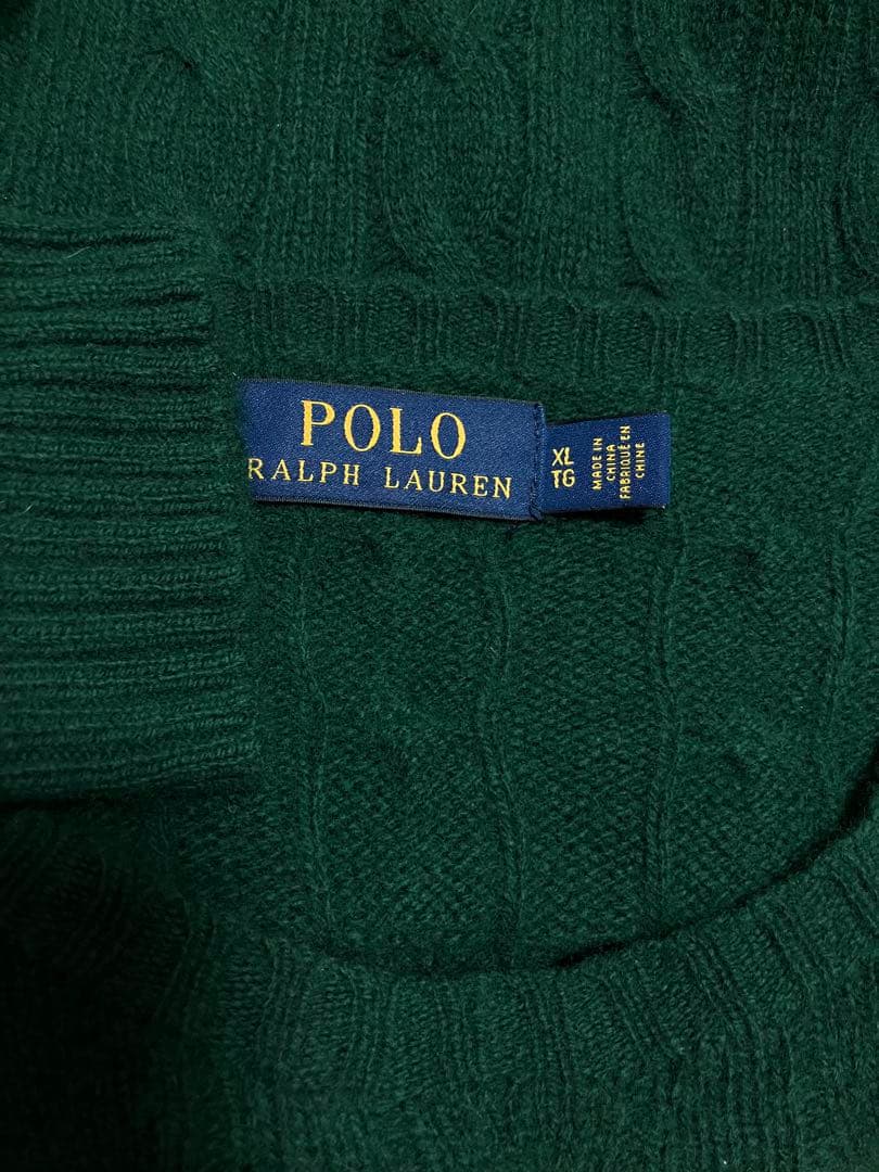 POLO RALPH LAURENポロラルフローレンのカシミヤケーブルニット　緑 — image 3