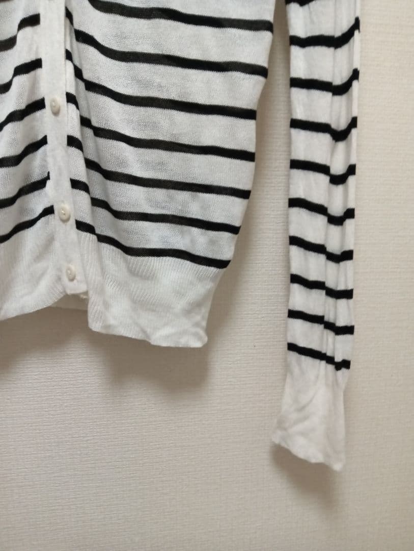 CHIC MUSEボーダーレーヨンカーディガン　M — image 4