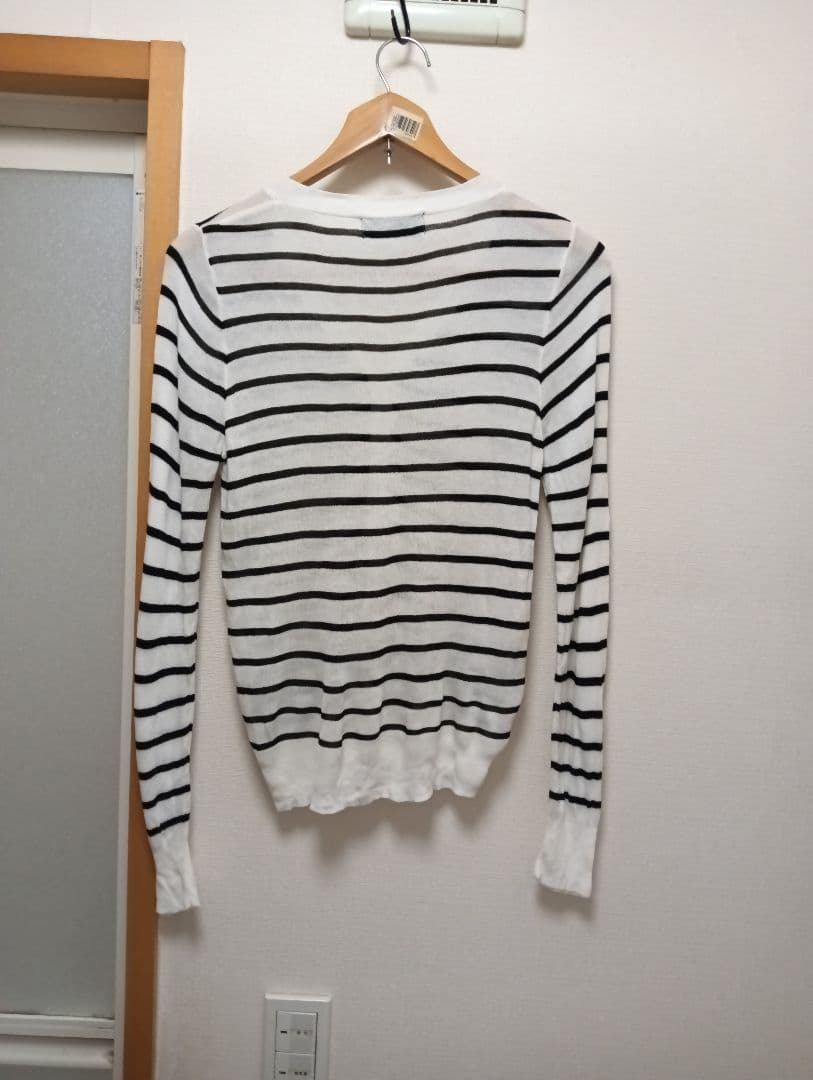 CHIC MUSEボーダーレーヨンカーディガン　M — image 5