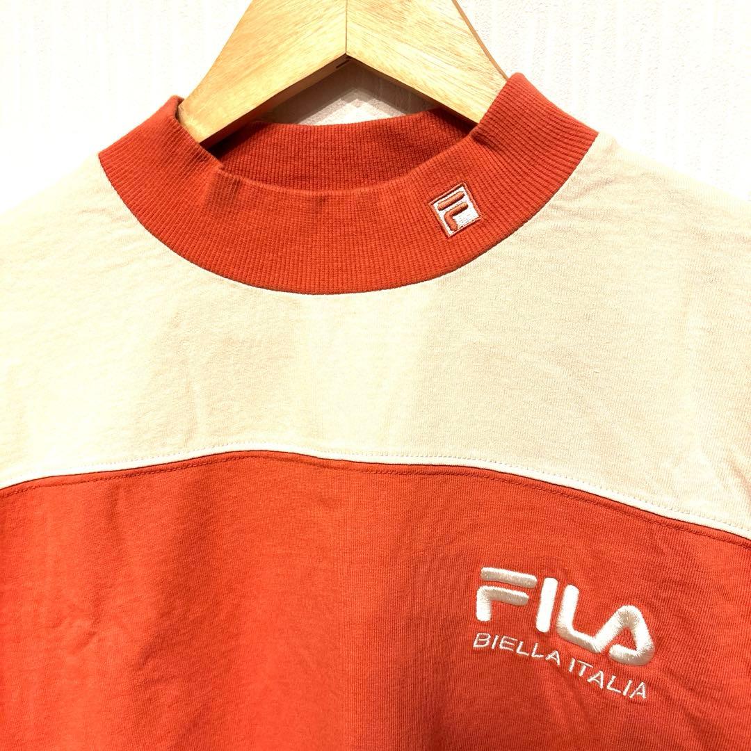フィラ　FILA 半袖Tシャツ オレンジ/ベージュ　Lサイズ — image 4